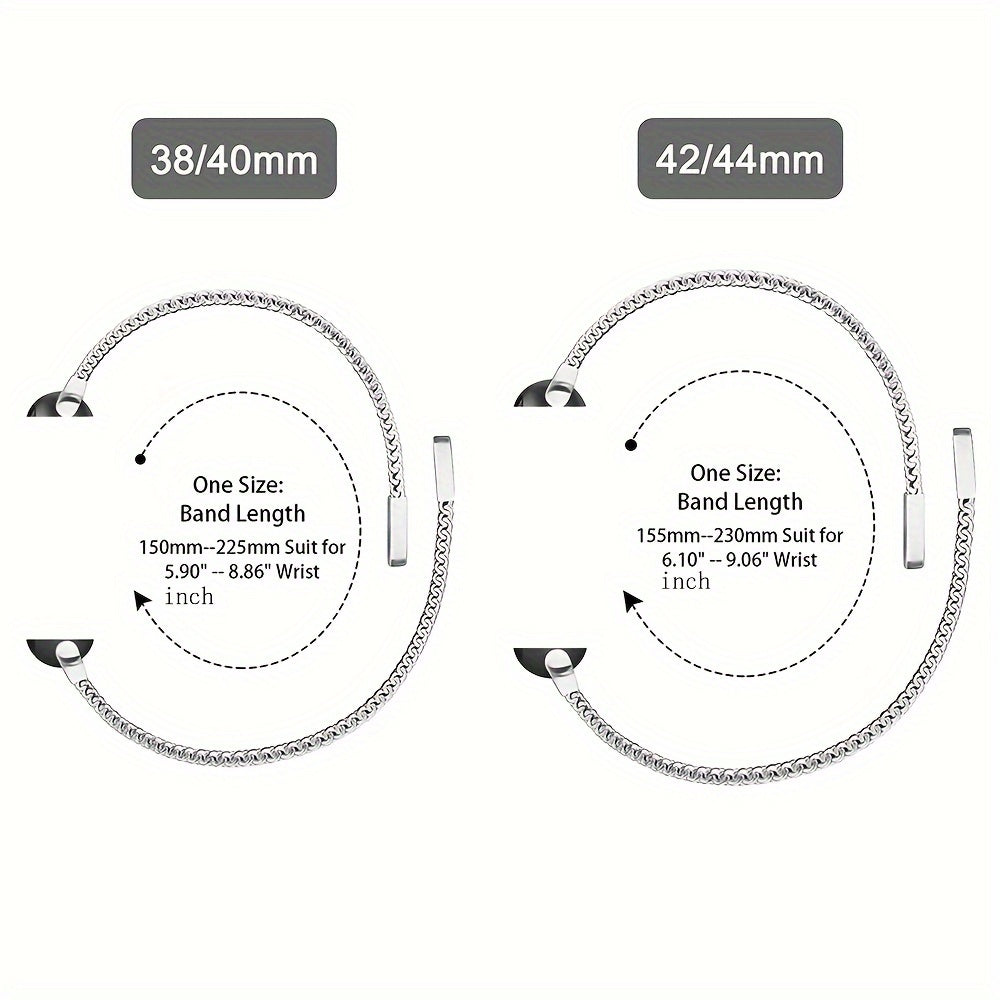 Watch Bands Compatible With Apple Watch Band Series 9, Ultra 2, SE, Ultra 8 7 6 5 4 3 2 1 38mm 40mm 41mm 42mm 44mm 45mm 49mm Women And Men, Stainless Steel Mesh Loop Magnetic Clasp Replacement For Apple Watch