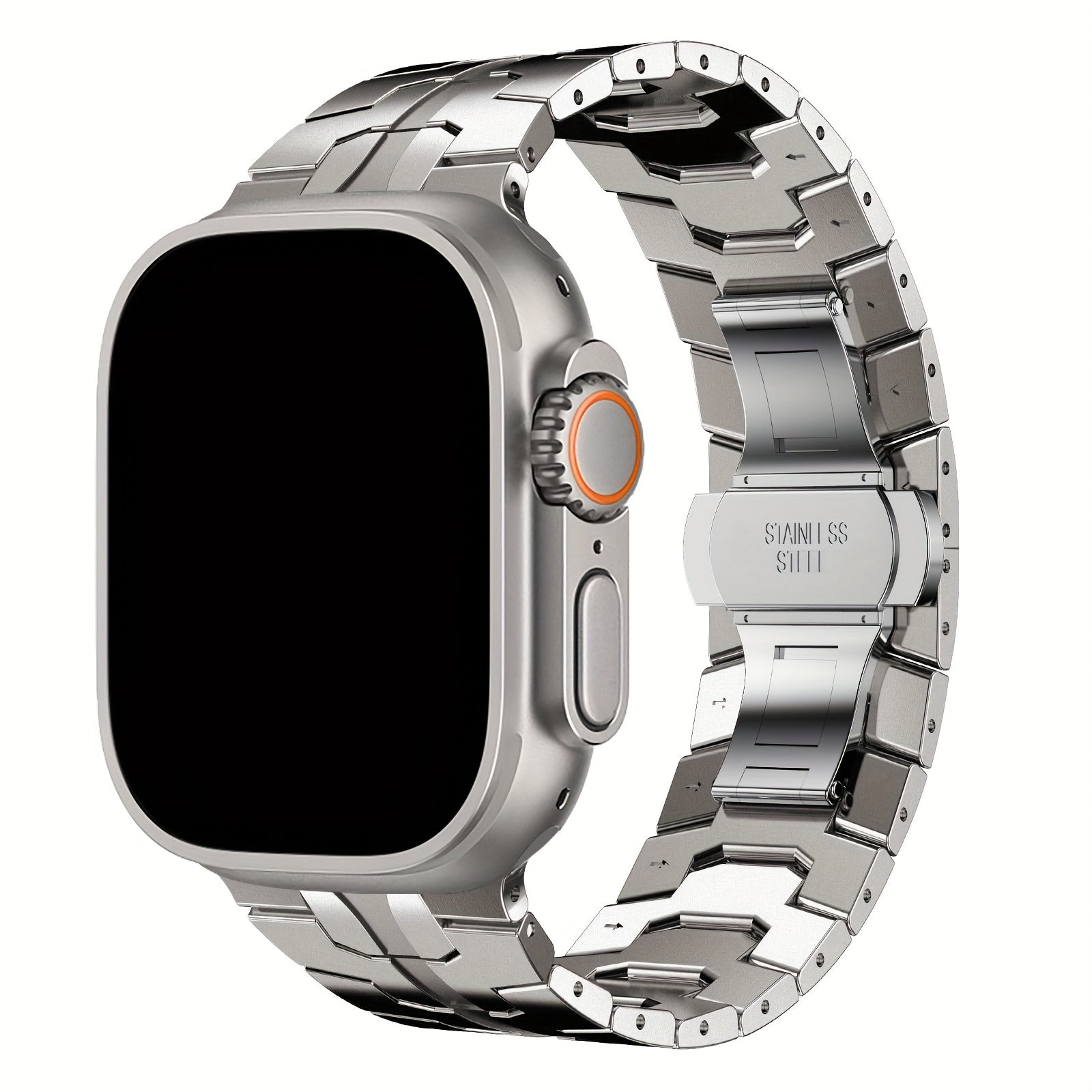 Stainless Steel Band for Apple Watch Band 49mm 45mm 46mm 44mm 42mm 38mm 40mm 41mm for Men, Metal Watch Bands for iWatch for Apple Watch Ultra/Ultra 2 SE Series 10 9 8 7 6 5 4 3 2 1 Women Mens Stainless Steel Strap Wristband