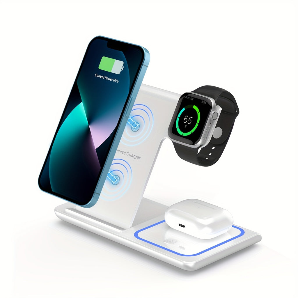Ultra-Fast 15W Foldable 3 in 1 Wireless Charging Dock