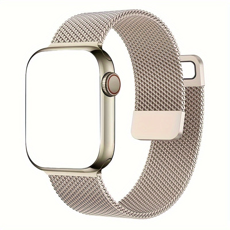 Watch Bands Compatible With Apple Watch Band Series 9, Ultra 2, SE, Ultra 8 7 6 5 4 3 2 1 38mm 40mm 41mm 42mm 44mm 45mm 49mm Women And Men, Stainless Steel Mesh Loop Magnetic Clasp Replacement For Apple Watch