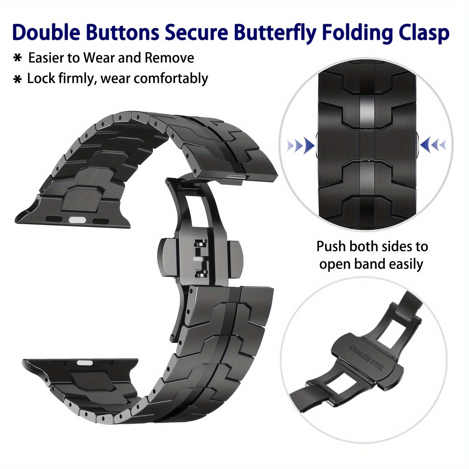 Stainless Steel Band for Apple Watch Band 49mm 45mm 46mm 44mm 42mm 38mm 40mm 41mm for Men, Metal Watch Bands for iWatch for Apple Watch Ultra/Ultra 2 SE Series 10 9 8 7 6 5 4 3 2 1 Women Mens Stainless Steel Strap Wristband