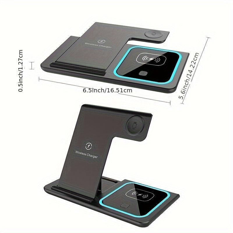 Ultra-Fast 15W Foldable 3 in 1 Wireless Charging Dock