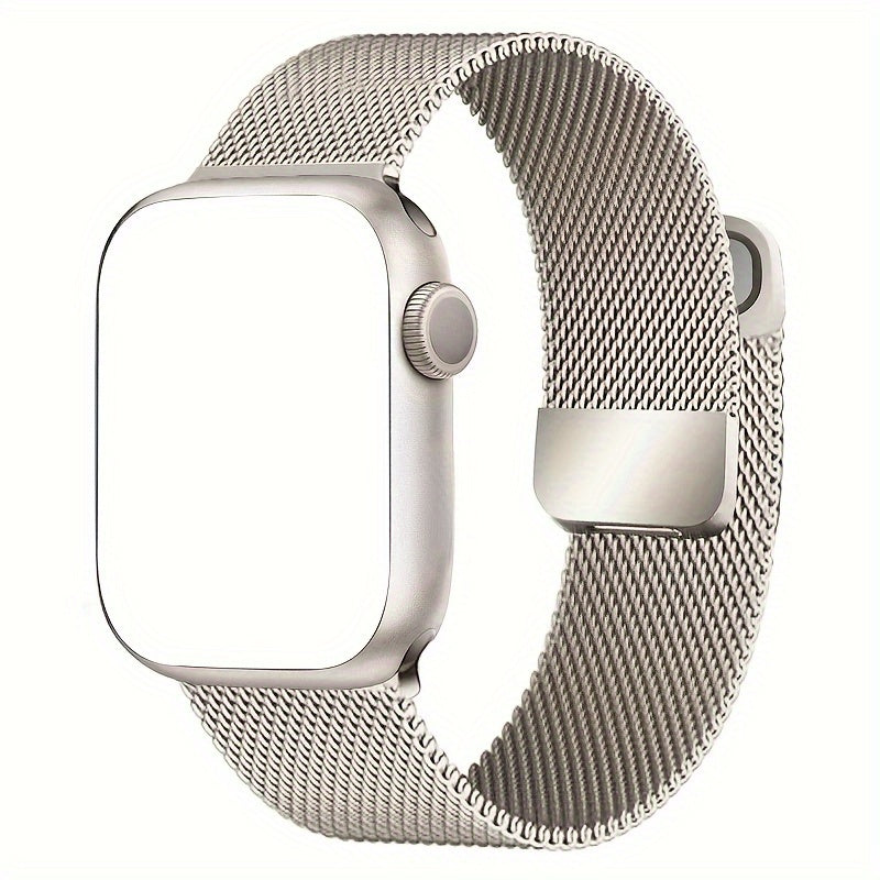 Watch Bands Compatible With Apple Watch Band Series 9, Ultra 2, SE, Ultra 8 7 6 5 4 3 2 1 38mm 40mm 41mm 42mm 44mm 45mm 49mm Women And Men, Stainless Steel Mesh Loop Magnetic Clasp Replacement For Apple Watch