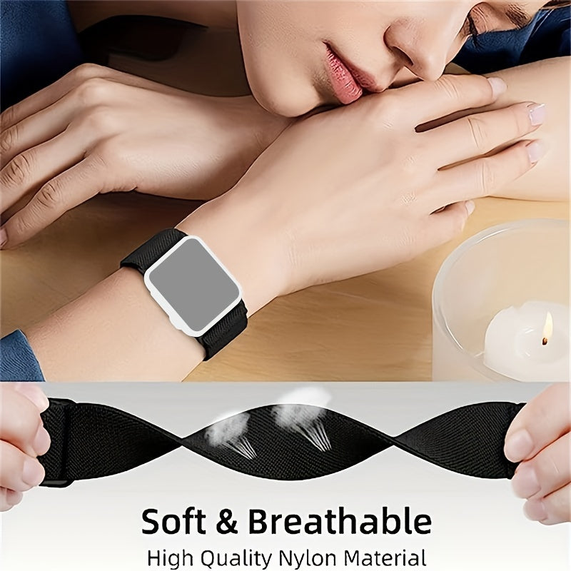 3 Packs Stretchy Nylon Solo Loop Band Compatible With Apple Watch Band 41mm 45mm 38mm 40mm 42mm 44mm 49mm, Adjustable Elastic Braided Straps For Apple Watch Ultra IWatch Series 8/7/6/5/4/3/2/1/SE