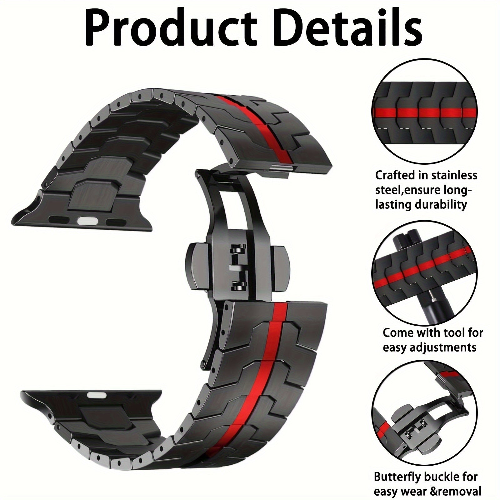 Stainless Steel Band for Apple Watch Band 49mm 45mm 46mm 44mm 42mm 38mm 40mm 41mm for Men, Metal Watch Bands for iWatch for Apple Watch Ultra/Ultra 2 SE Series 10 9 8 7 6 5 4 3 2 1 Women Mens Stainless Steel Strap Wristband