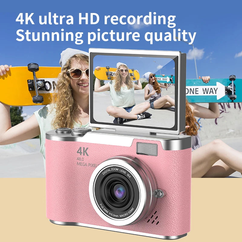 Digital Camera 4K 48MP Photography Camera Video Camcorder Rechargeable Cameras 2.4 inch Screen Camcorder for Kid Adult Beginners