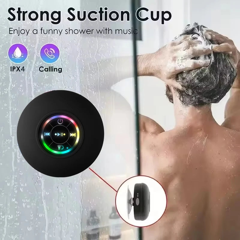 LED IPX4 Waterproof Wireless Bluetooth Speaker Portable Loudspeaker Outdoor Bathroom Large Suction Cup Stereo Mini Speakers Box