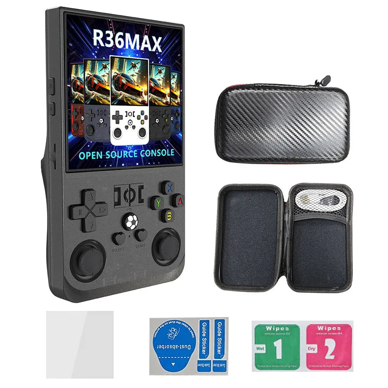 Retro Handheld Game Console Linux System 4.0 Inch IPS Screen Open Source R36MAX Portable Video Player Kids Gift