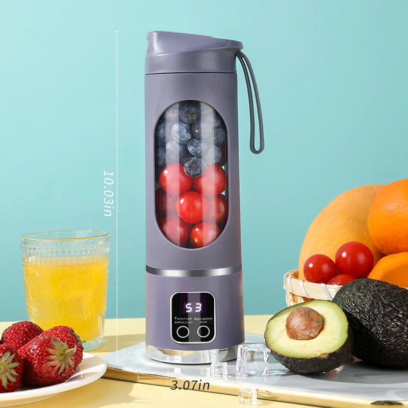 1 small portable blender and juicer - rechargeable via USB, personal wireless blender with stainless steel blades