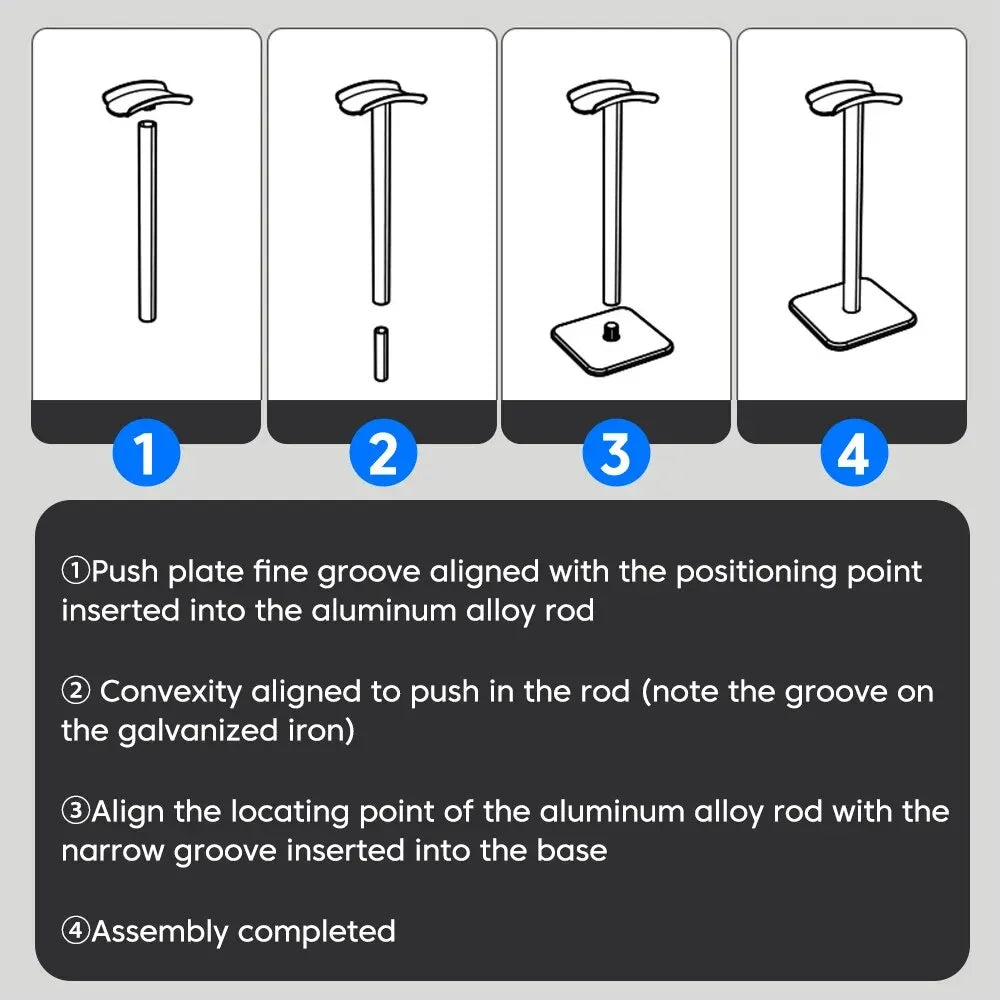 Universal Headphone Stand Aluminuim Alloy Headset Holder for Gaming Earphone Desktop Headphones Support Holder