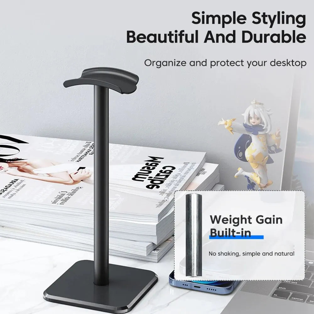 Universal Headphone Stand Aluminuim Alloy Headset Holder for Gaming Earphone Desktop Headphones Support Holder
