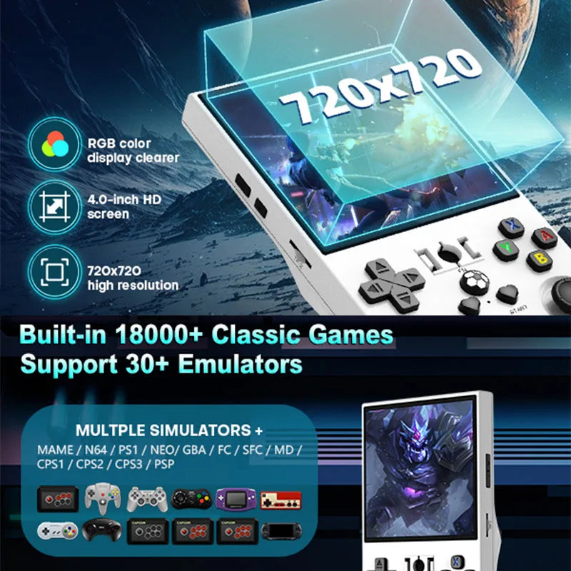 Retro Handheld Game Console Linux System 4.0 Inch IPS Screen Open Source R36MAX Portable Video Player Kids Gift