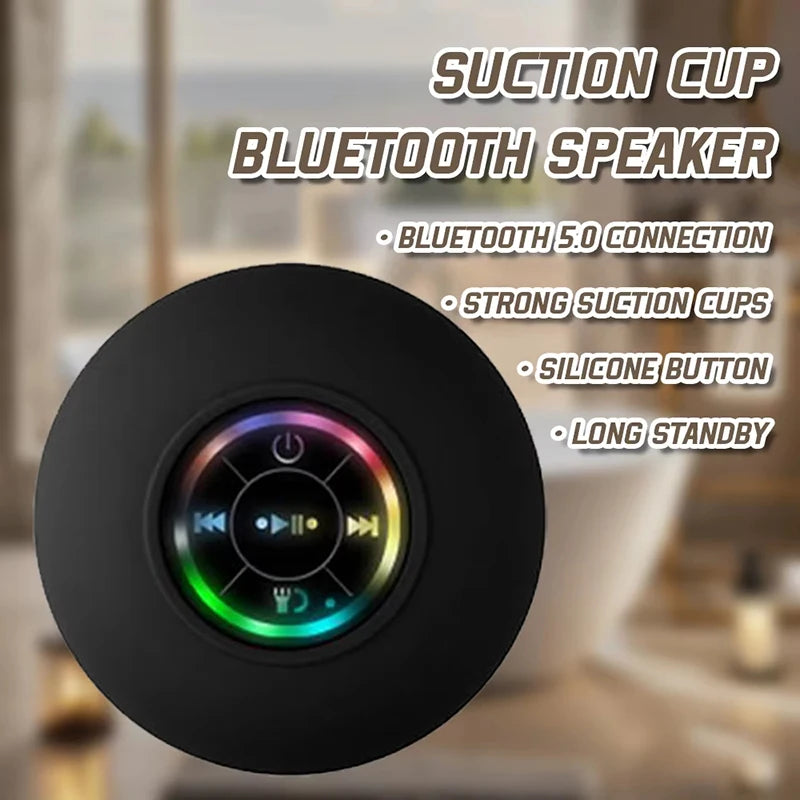 LED IPX4 Waterproof Wireless Bluetooth Speaker Portable Loudspeaker Outdoor Bathroom Large Suction Cup Stereo Mini Speakers Box