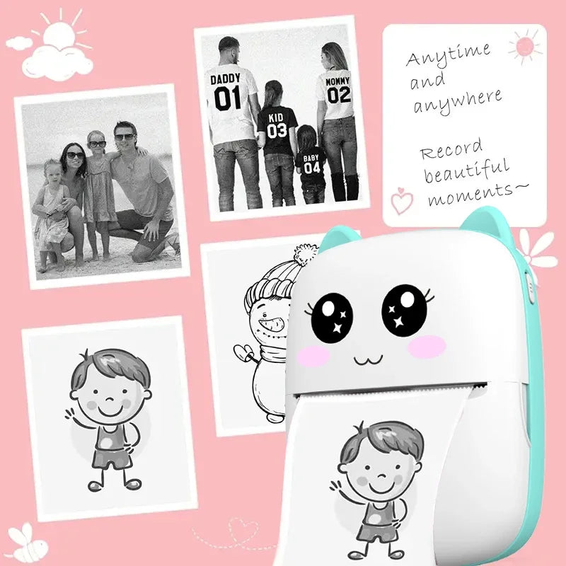 MINI Portable Thermal Printer Wireless Memo Label Machine 200dpi Bluetooth Inkless Pocket Imprimante Phone Notes Printing Paper