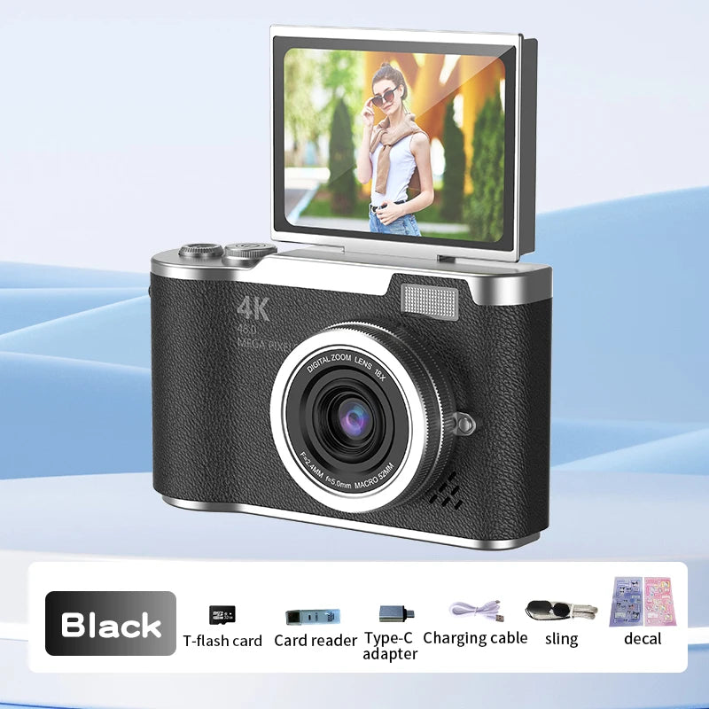 Digital Camera 4K 48MP Photography Camera Video Camcorder Rechargeable Cameras 2.4 inch Screen Camcorder for Kid Adult Beginners