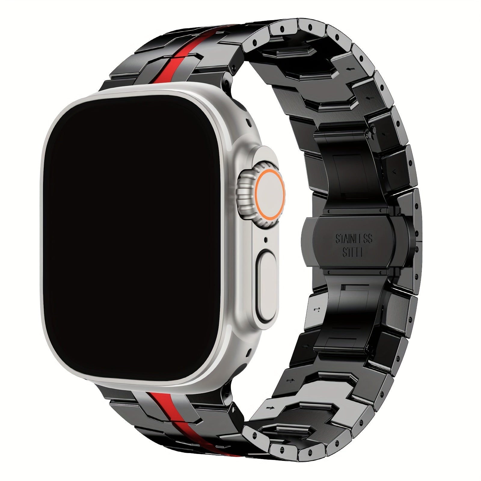 Stainless Steel Band for Apple Watch Band 49mm 45mm 46mm 44mm 42mm 38mm 40mm 41mm for Men, Metal Watch Bands for iWatch for Apple Watch Ultra/Ultra 2 SE Series 10 9 8 7 6 5 4 3 2 1 Women Mens Stainless Steel Strap Wristband