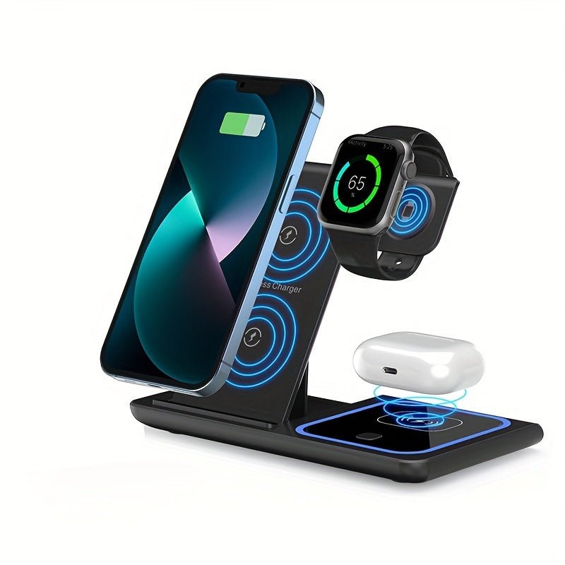 Ultra-Fast 15W Foldable 3 in 1 Wireless Charging Dock