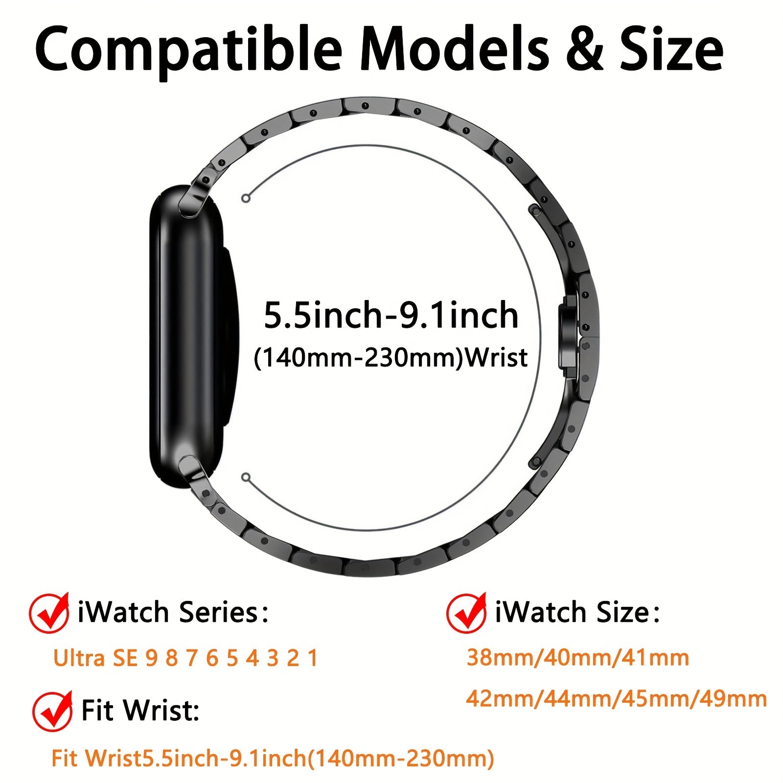 Stainless Steel Band for Apple Watch Band 49mm 45mm 46mm 44mm 42mm 38mm 40mm 41mm for Men, Metal Watch Bands for iWatch for Apple Watch Ultra/Ultra 2 SE Series 10 9 8 7 6 5 4 3 2 1 Women Mens Stainless Steel Strap Wristband