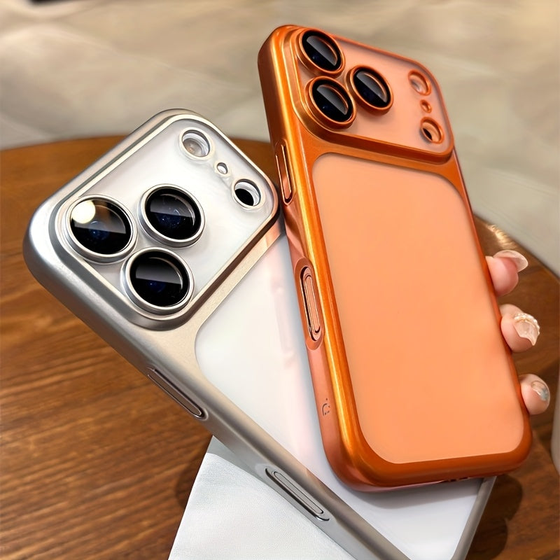 Luxurious Ultra-Thin Hard PC Glossy Transparent Phone Cases, Lens Membrane Protection, for Iphone 17 Air 16 15 14 13 Pro Max, Universal Male And Female Lens Back Cover, Anti-Shock Protection, Hard PC Cases, Lens Protection, M