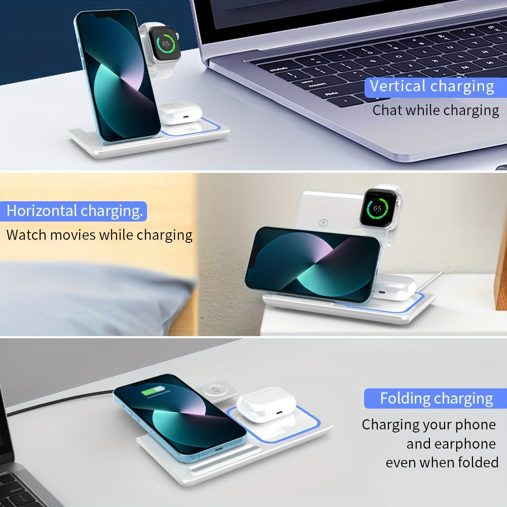 Ultra-Fast 15W Foldable 3 in 1 Wireless Charging Dock